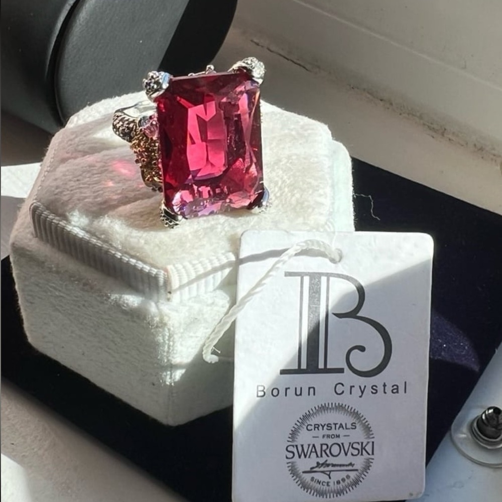 Square Cut Ruby Crystal Swarovski Elements Adjust… - image 4